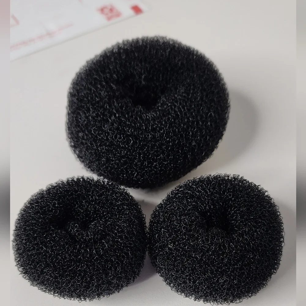 NEW Black Hair Donut Bun Maker Set